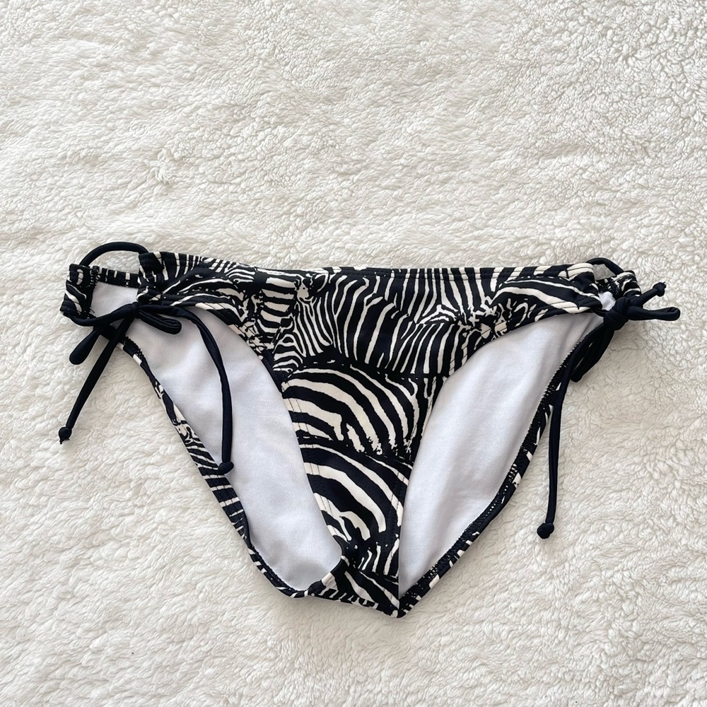 Billabong Zebra Print Triangle Bikini With Side T… - image 4
